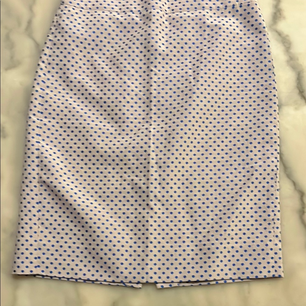 🎈J. Crew Light Grey with Blue Dots Pencil Skirt🎁Bundle up to 5lbs for $20 Sale📦